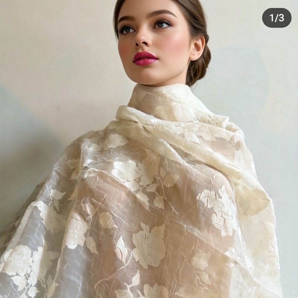 Vintage Kravet Couture leaves sheer fabric